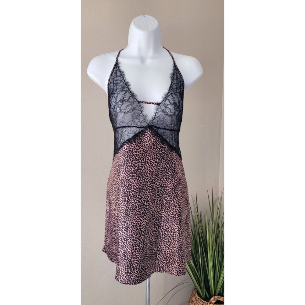 Victoria's Secret Lace Cheetah Print Slip